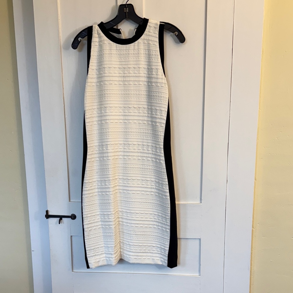 Nicole Miller Black and White Textured Mini Dress
